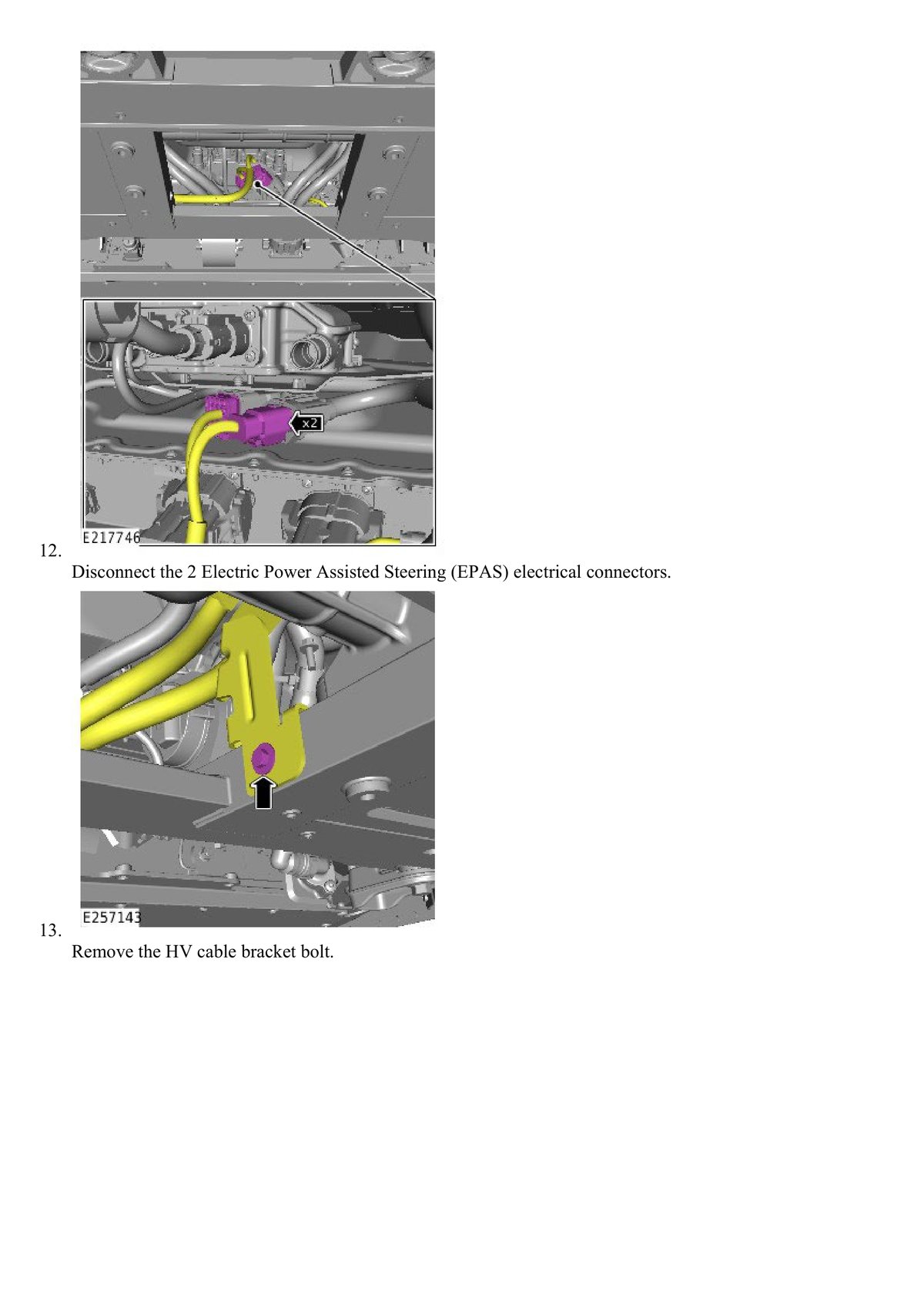 AC compressor HV connector and underbody access